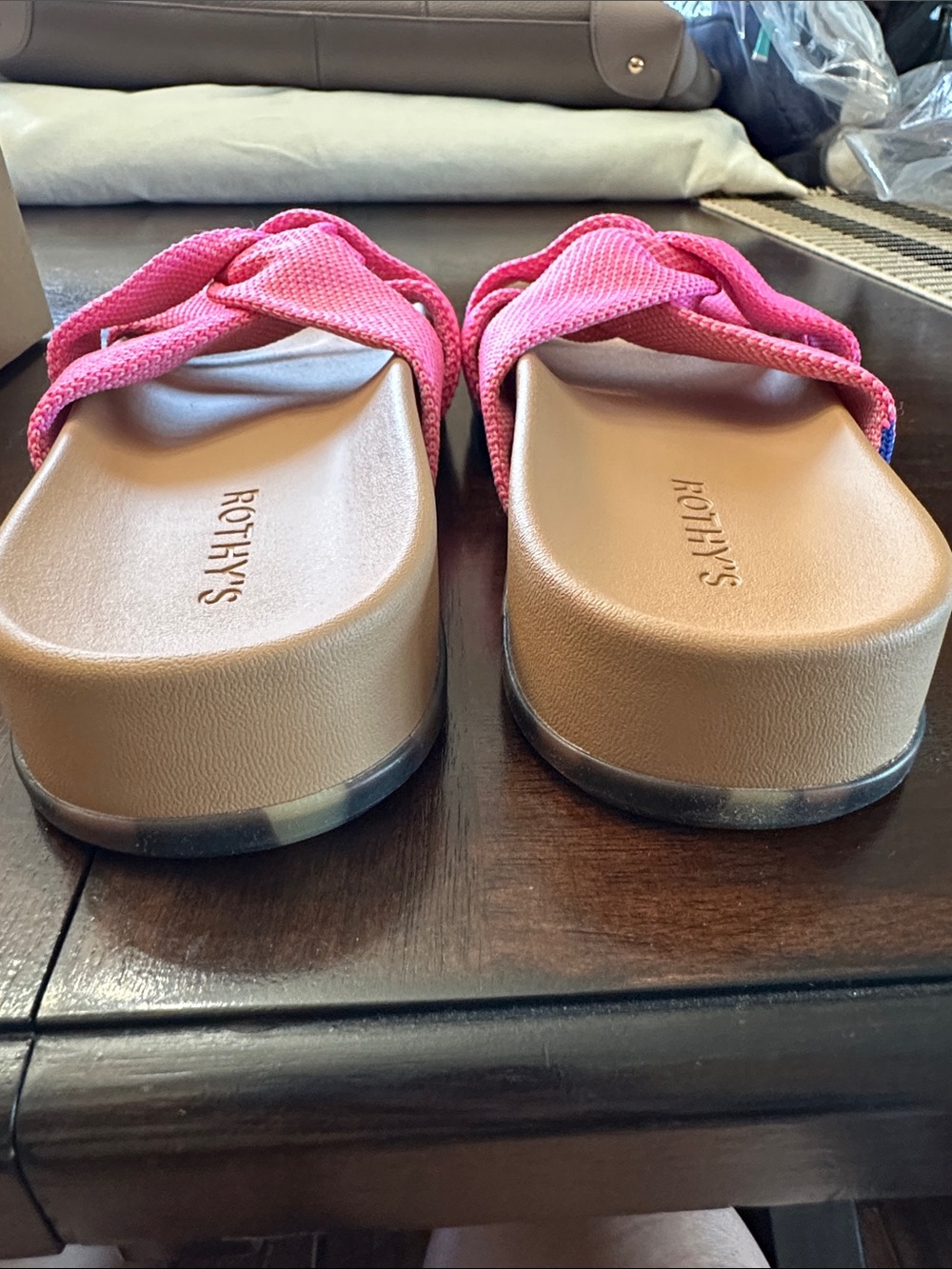 Rothy's Bright Pink Knotted Slide Sandals - Picture 4 of 6